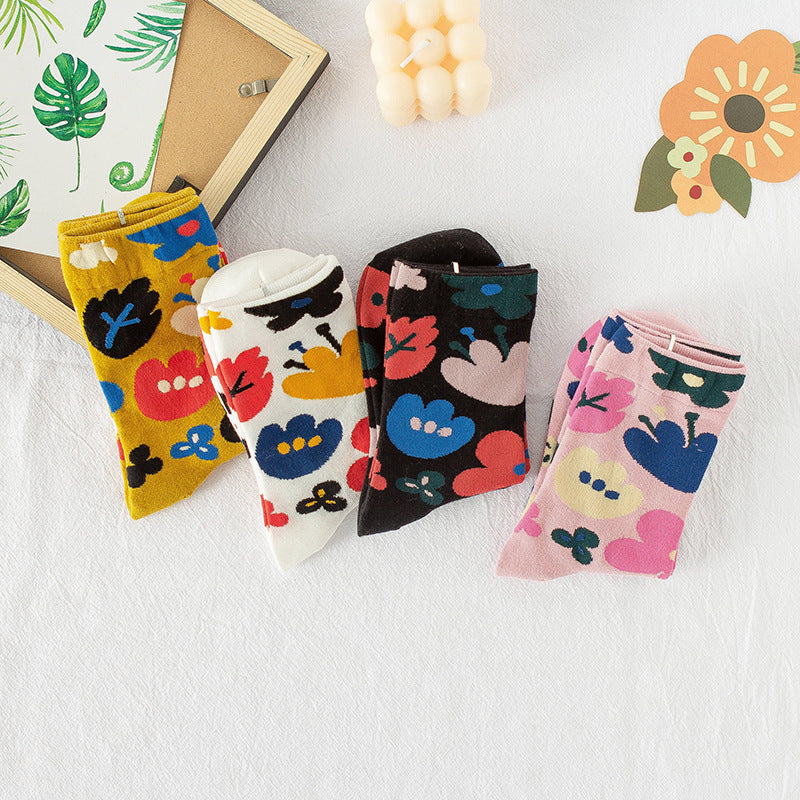 Chaussette Choupi Sakura – Fleurs d’Été en Coton Japonais