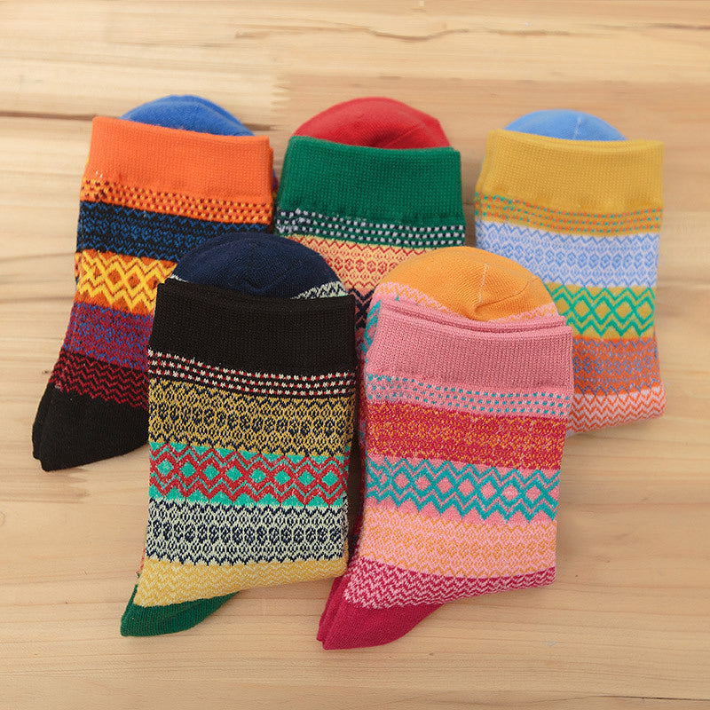Lot de 5 chaussettes Choupi Folk – Motifs Graphiques & Look Bohème
