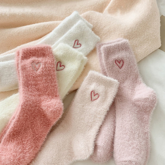 Chaussette Choupi Love – Peluche Douce & Broderie Cœur