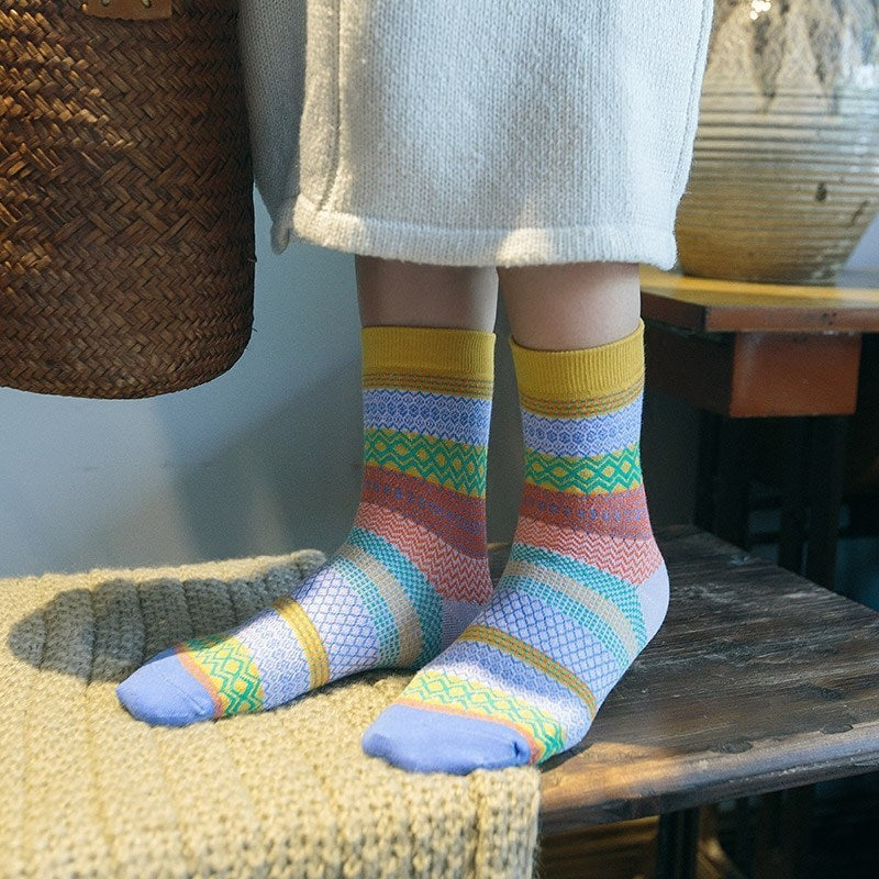 Lot de 5 chaussettes Choupi Folk – Motifs Graphiques & Look Bohème