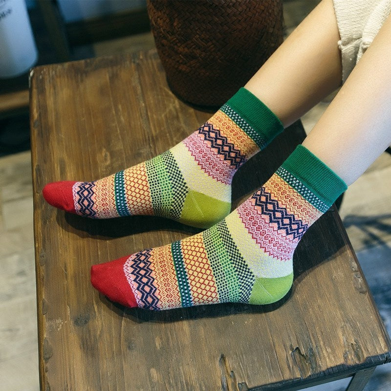 Lot de 5 chaussettes Choupi Folk – Motifs Graphiques & Look Bohème