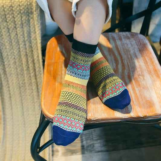 Lot de 5 chaussettes Choupi Folk – Motifs Graphiques & Look Bohème