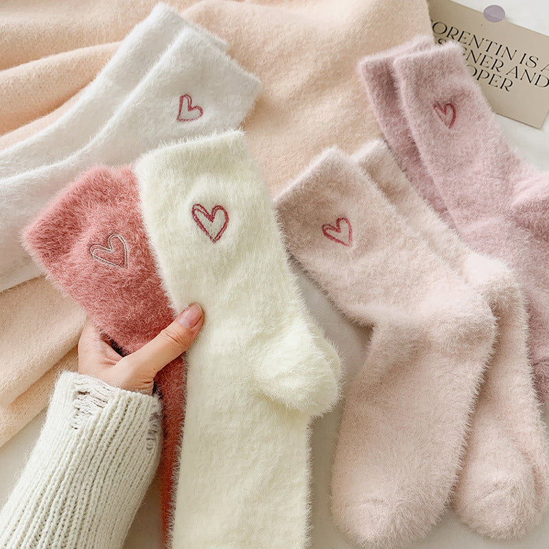 Chaussette Choupi Love – Peluche Douce & Broderie Cœur