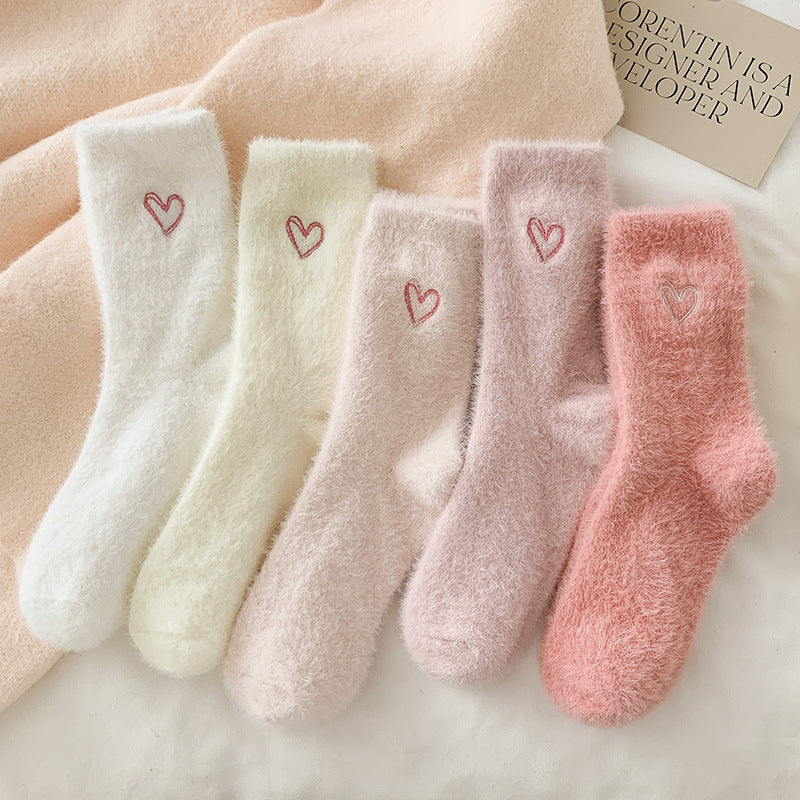 Chaussette Choupi Love – Peluche Douce & Broderie Cœur