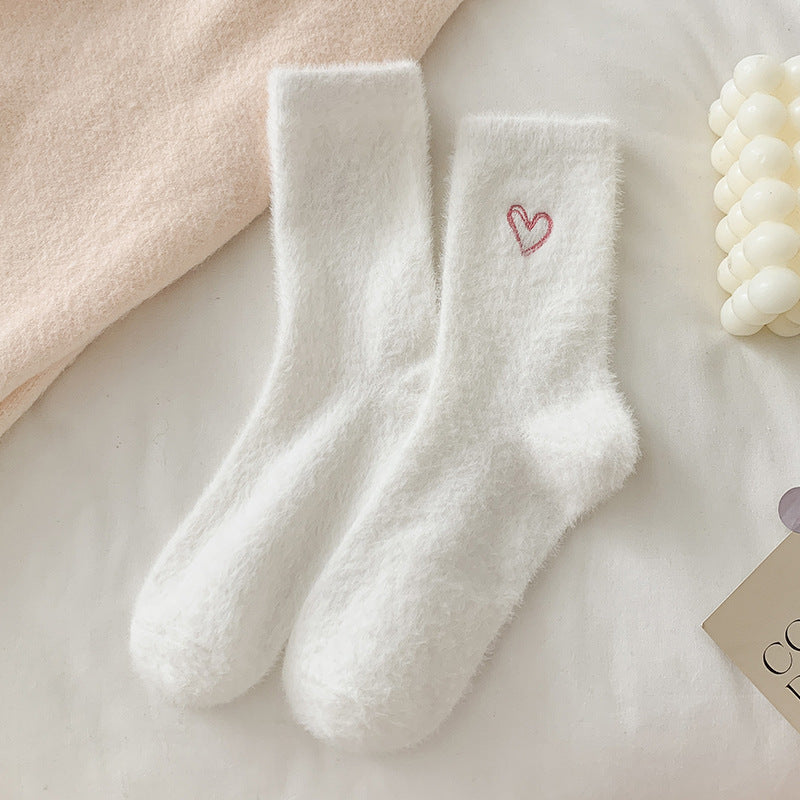 Chaussette Choupi Love – Peluche Douce & Broderie Cœur