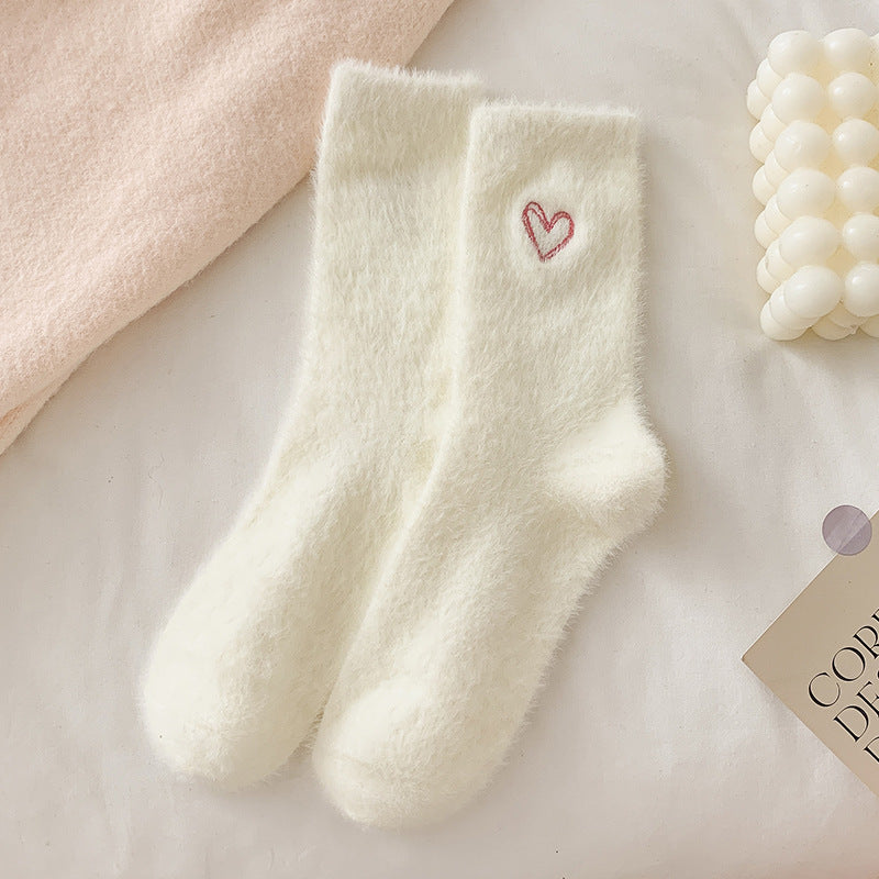 Chaussette Choupi Love – Peluche Douce & Broderie Cœur