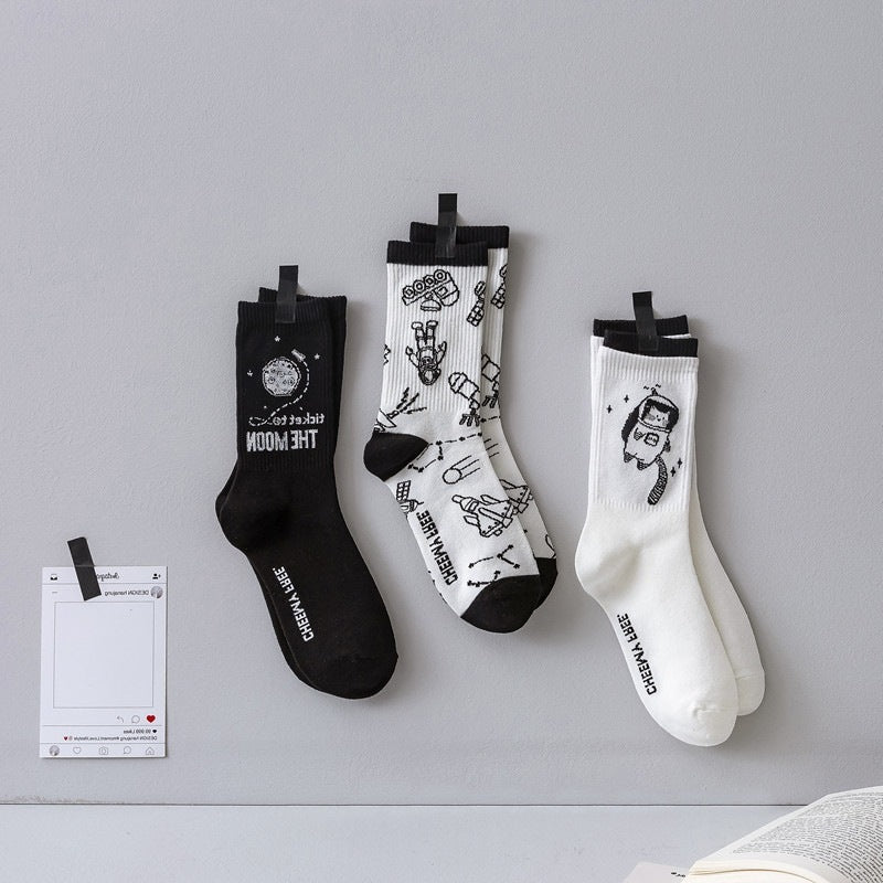 Chaussette Choupi Sketch – Fun Noir & Blanc