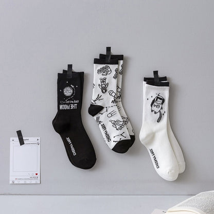Chaussette Choupi Sketch – Fun Noir & Blanc