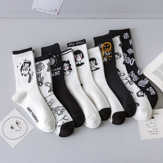 Chaussette Choupi Sketch – Fun Noir & Blanc