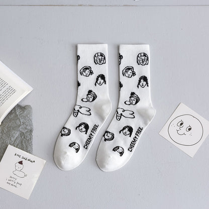 Chaussette Choupi Sketch – Fun Noir & Blanc