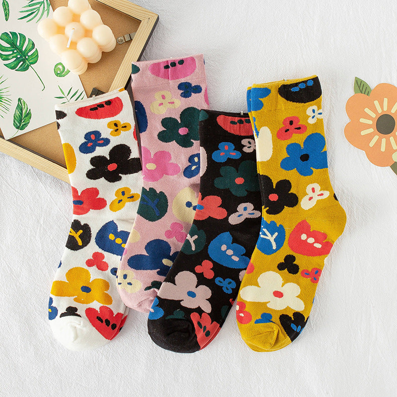 Chaussette Choupi Sakura – Fleurs d’Été en Coton Japonais