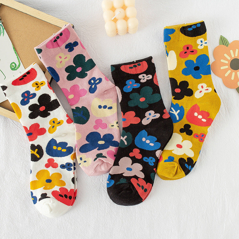 Chaussette Choupi Sakura – Fleurs d’Été en Coton Japonais