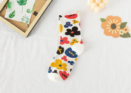 Chaussette Choupi Sakura – Fleurs d’Été en Coton Japonais