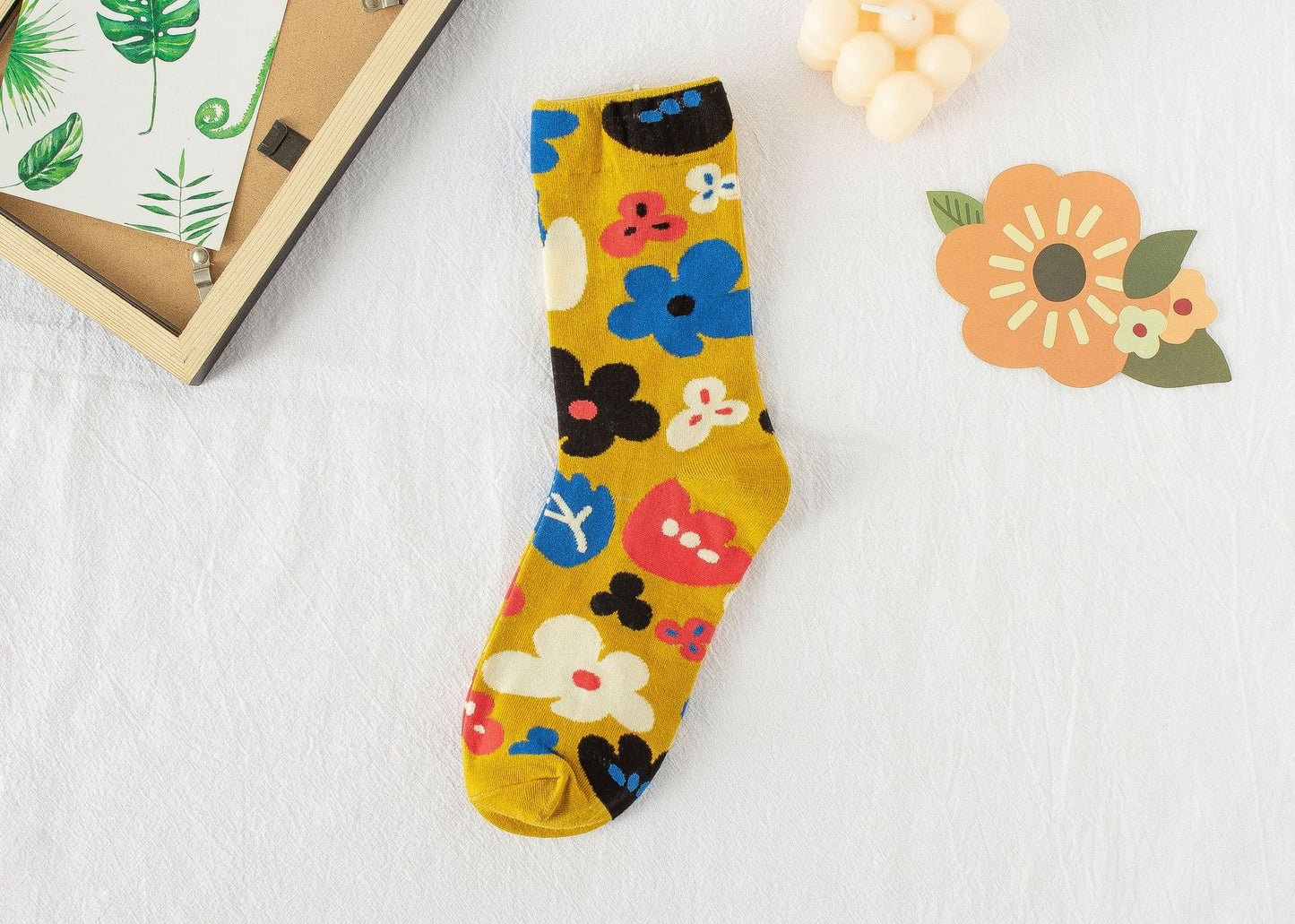 Chaussette Choupi Sakura – Fleurs d’Été en Coton Japonais