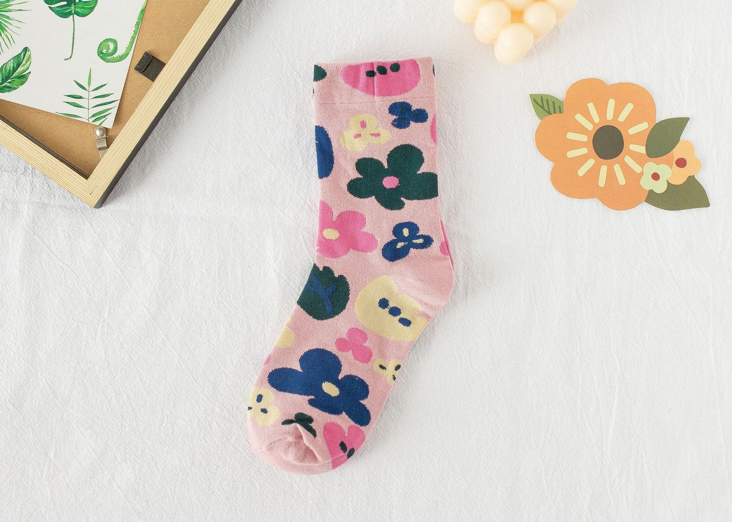Chaussette Choupi Sakura – Fleurs d’Été en Coton Japonais