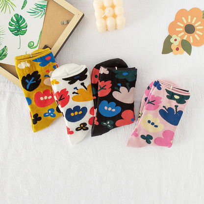 Chaussette Choupi Sakura – Fleurs d’Été en Coton Japonais