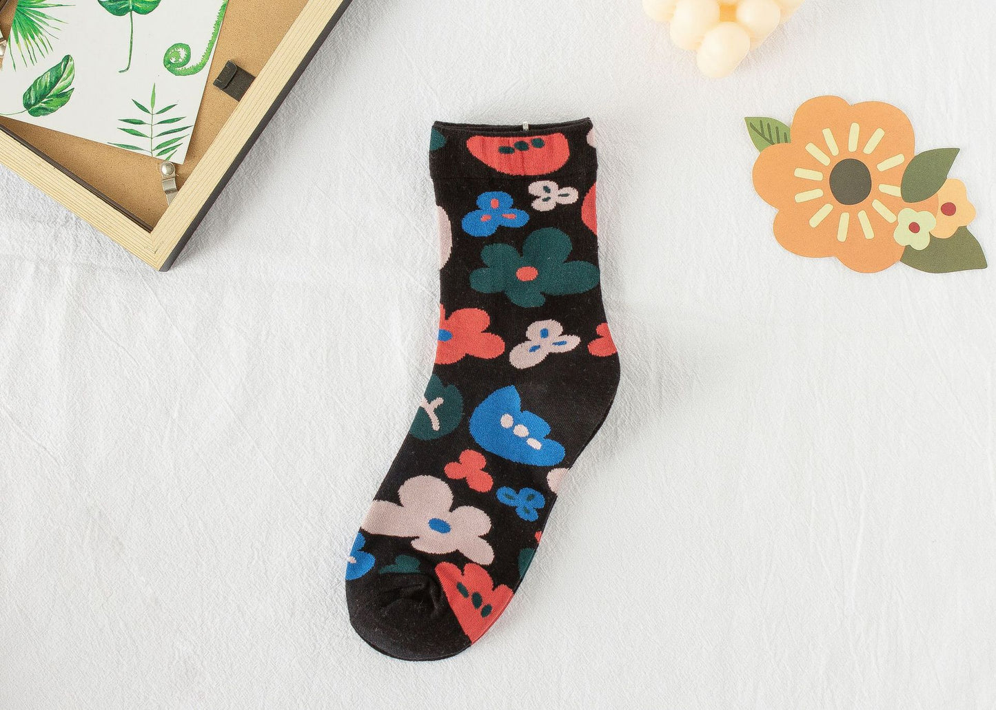 Chaussette Choupi Sakura – Fleurs d’Été en Coton Japonais