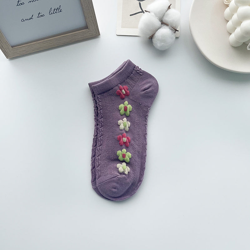 Chaussette Choupi Bloom – Fleurs Pastel Rétro