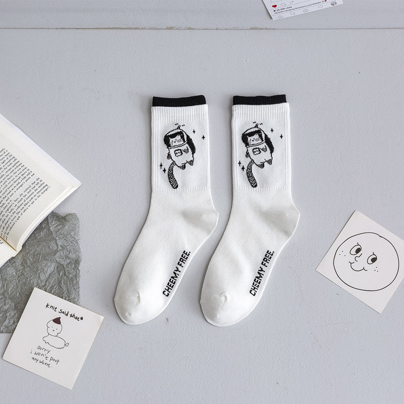 Chaussette Choupi Sketch – Fun Noir & Blanc