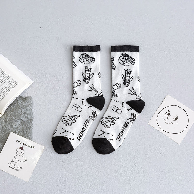 Chaussette Choupi Sketch – Fun Noir & Blanc
