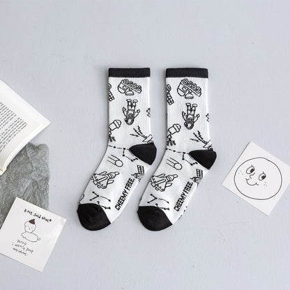 Chaussette Choupi Sketch – Fun Noir & Blanc