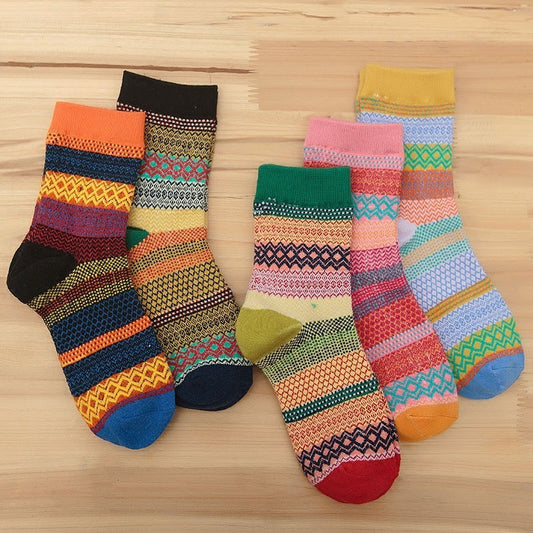 Lot de 5 chaussettes Choupi Folk – Motifs Graphiques & Look Bohème