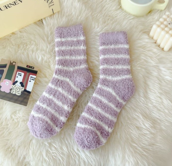 Chaussette Choupi Cocoon – Rayures Douces & Chaleur Hivernale