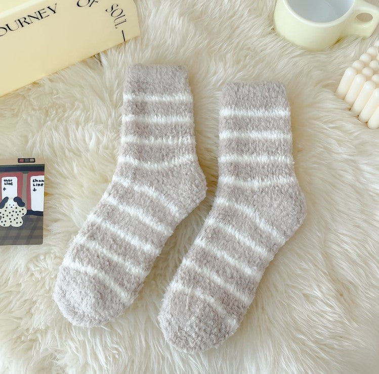Chaussette Choupi Cocoon – Rayures Douces & Chaleur Hivernale
