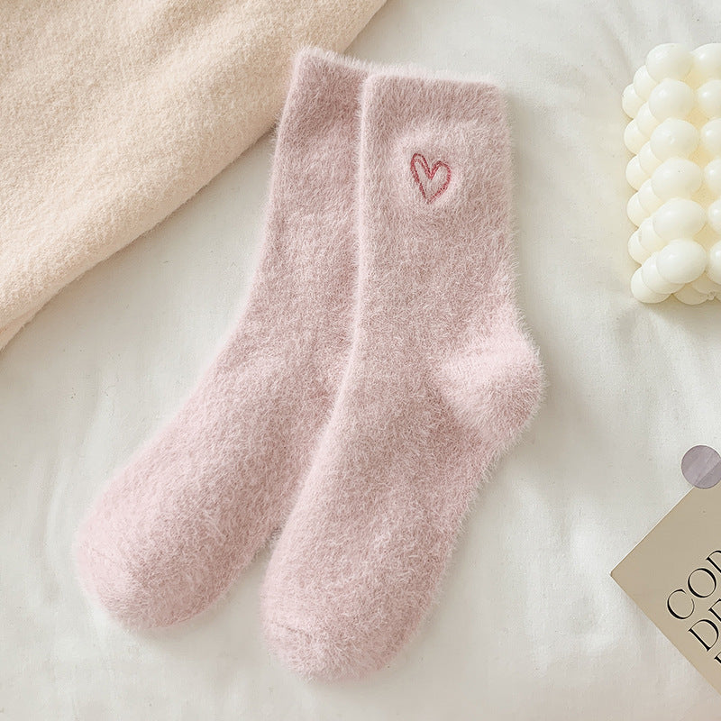 Chaussette Choupi Love – Peluche Douce & Broderie Cœur