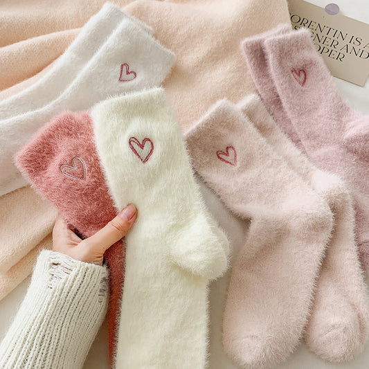 Chaussette Choupi Love – Peluche Douce & Broderie Cœur