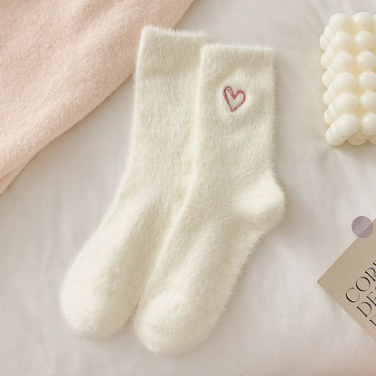 Chaussette Choupi Love – Peluche Douce & Broderie Cœur